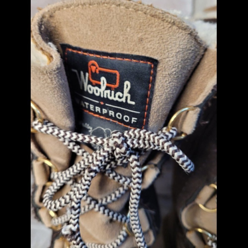 Woolrich Fully Wooly Winter Boots Brown Fuzzy Waterproof Size 8.5 - Picture 4 of 9